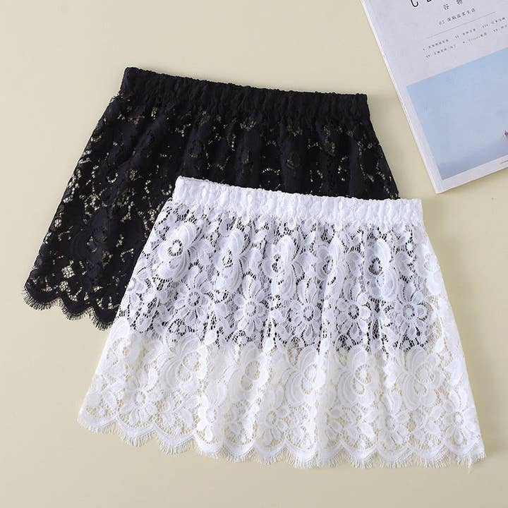 Lace-Trimmed Elastic Waist Mini Skirt and other Purchase Wholesale nylon elastic. Free Returns & Net 60 Terms on Faire trending on Faire.