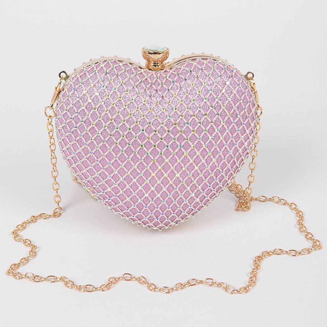 3AM BY H&D ACCESSORIES - Wholesale Clutch Bag - Women's - Heart Rhinestone Clutch5