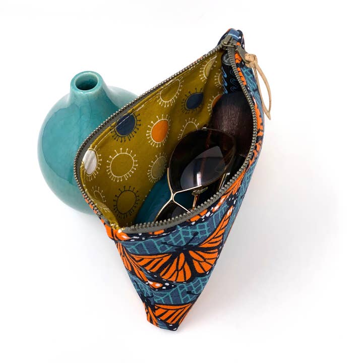 mmb by hand - Wholesale Pouch - Women's - Organic Slim Zip Pouch Charley Harper Monarch Butterflies5