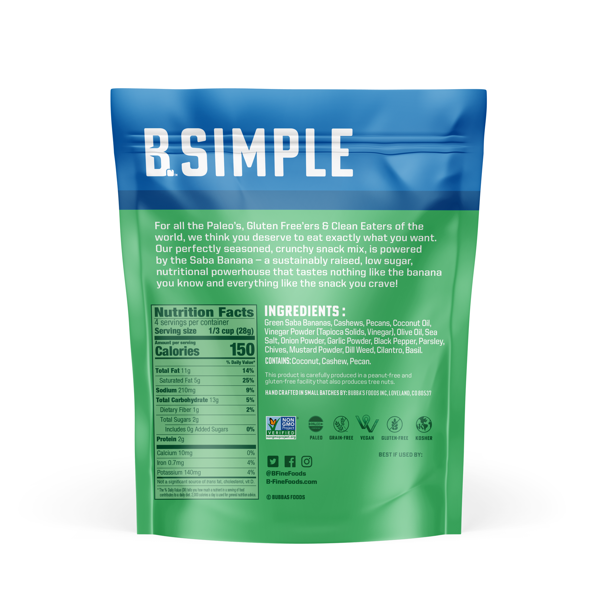 Awakened Foods - Wholesale Trail Mix - B. Fine Righteous Ranch Grain Free Snack Mix1