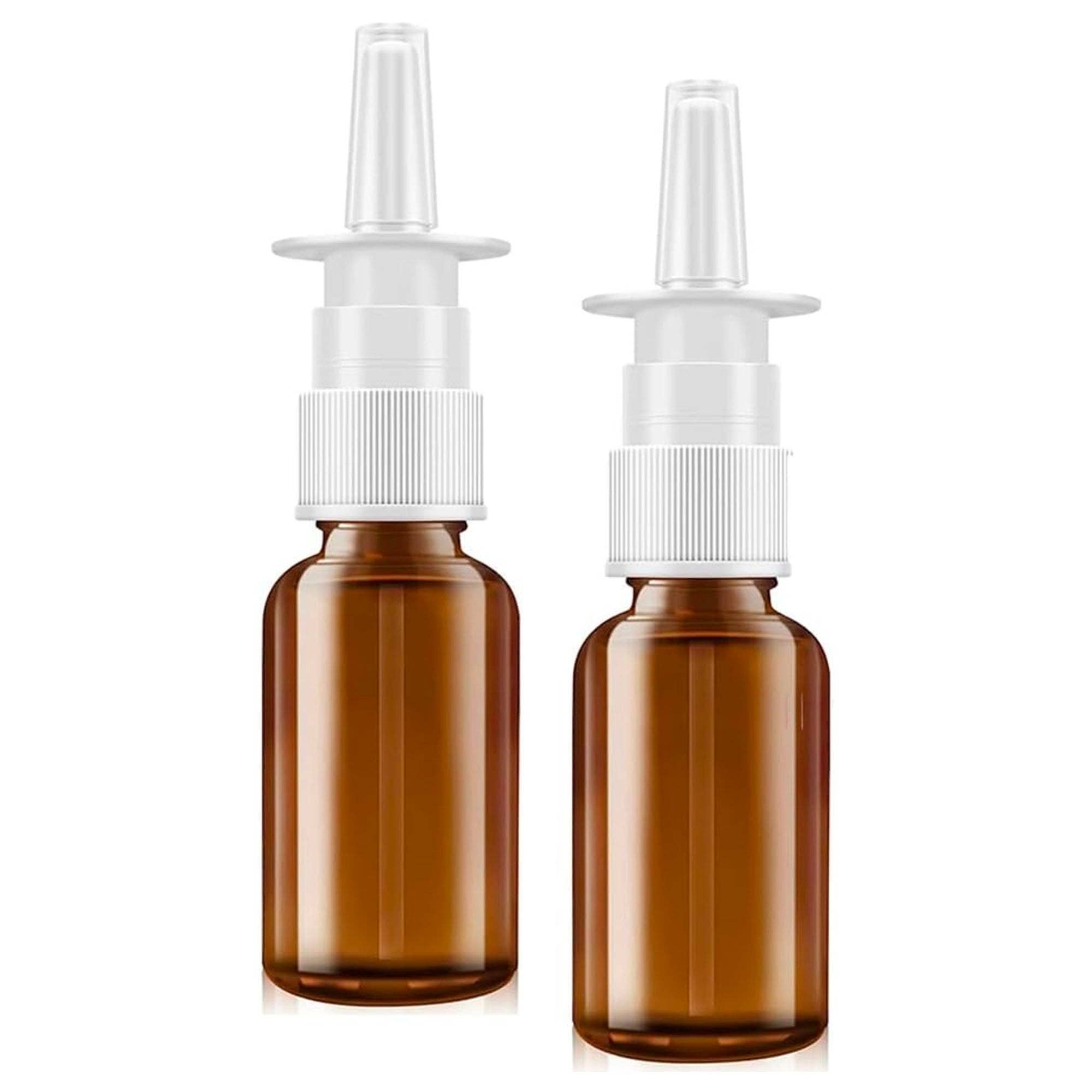 Vigor Path – wholesale Atomiser bottle – Amber Glass 1 oz Nasal Sprayer - Empty, Refillable, Travel-Sized Solution for Saline Applications (Pack of 2)0