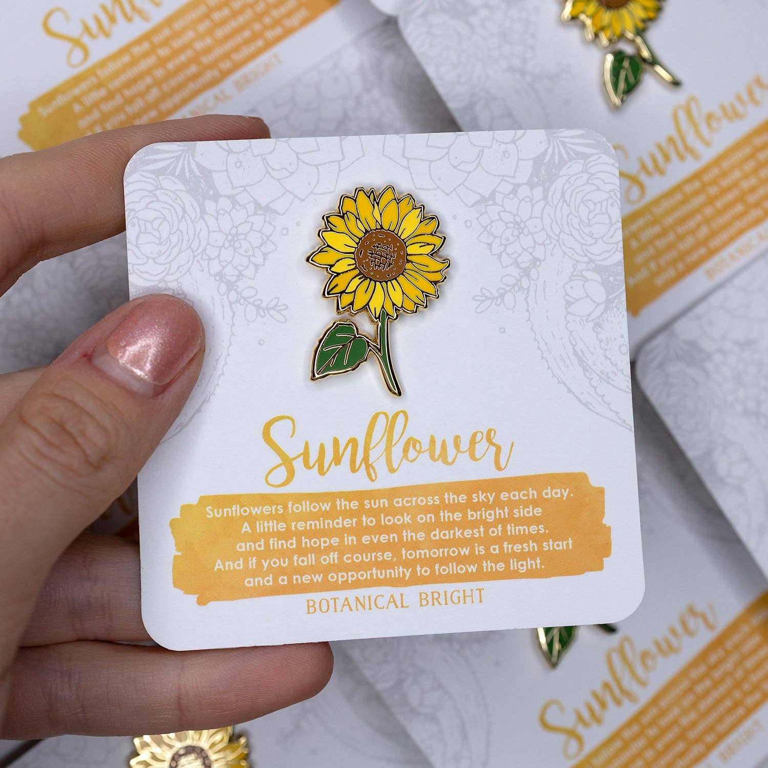Botanical Bright - Wholesale Lapel Pin/Button - Sunflower Enamel Pin2