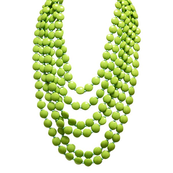 AMORINO SRL - Wholesale Beaded/pearl necklace - MULTISTRAND NECKLACE WITH FLAT RESIN BEADS - FT24144A4783