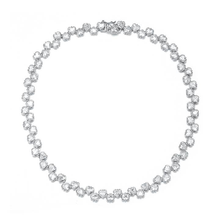 Sterling Silver Cubic Zirconia Necklace(1139-H) for wholesale by Genevive