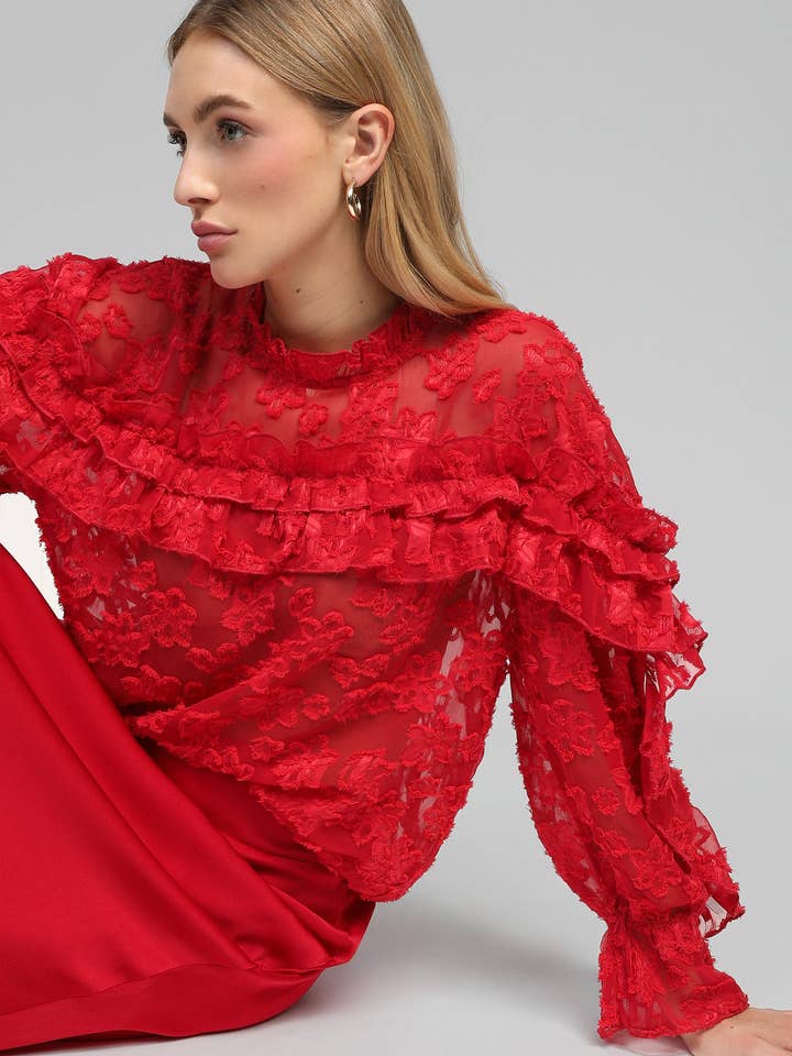 SOELY red blouse for wholesale by An'ge