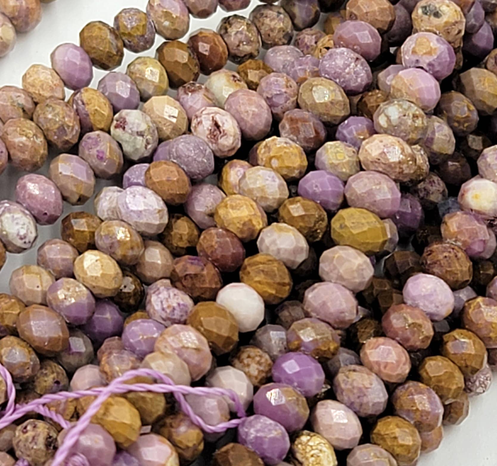 Beads Creation - Wholesale Beads - Phosphosiderite AAA Bead 4x3mm Faceted Rondelle Round PRP6262