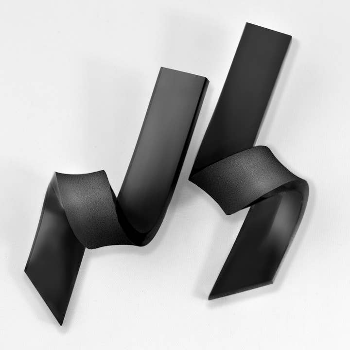 'Barrel Wave' Earrings - Black for wholesale by Bold Standard