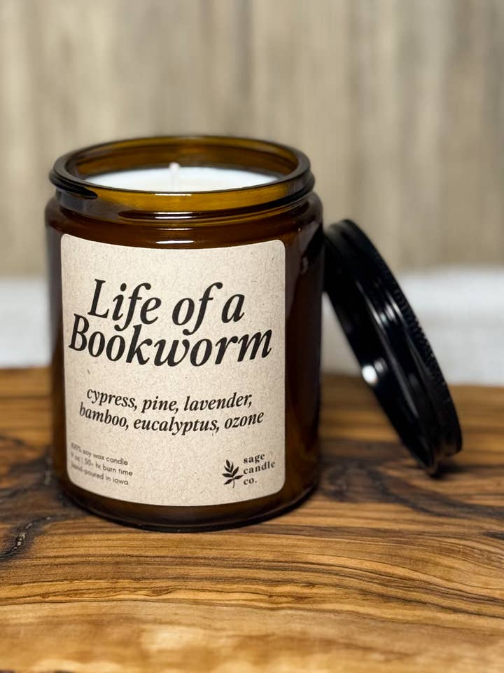 Life of a Bookworm - 100% Soy Wax Candle for wholesale by Sage Candle Co.