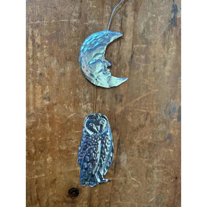Foot Range Mountain – wholesale Wall Accent – Celestial Moon and Owl Silver Foil Embossed Wall Decor7