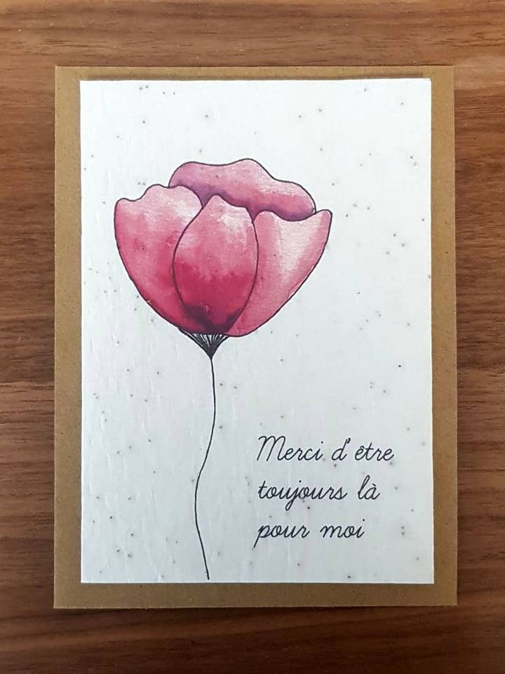 Carte à planter - Merci d'être toujours là pour moi pour la vente par Des Mots Qui Fleurissent
