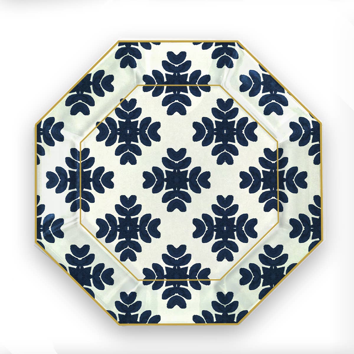 Marye-Kelley - Vente Assiettes/plats/bols de décoration - Assiette en verre découpée Brushstrokes Navy par Laura Park1