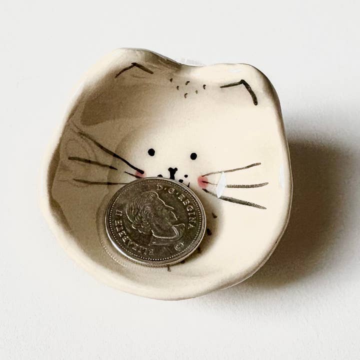 Dariia Dziuba - Wholesale Jewelry Dish - Tiny Cat Face Mini Dish – Handmade Ceramic2