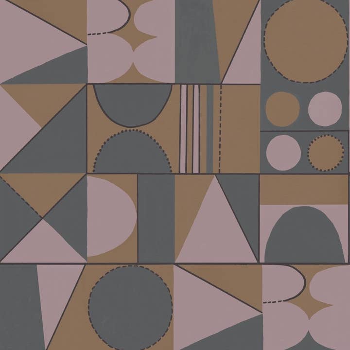 Taking Shape Wallpaper- Peach, Grey & Pink por atacado de Sharon Jane Studio