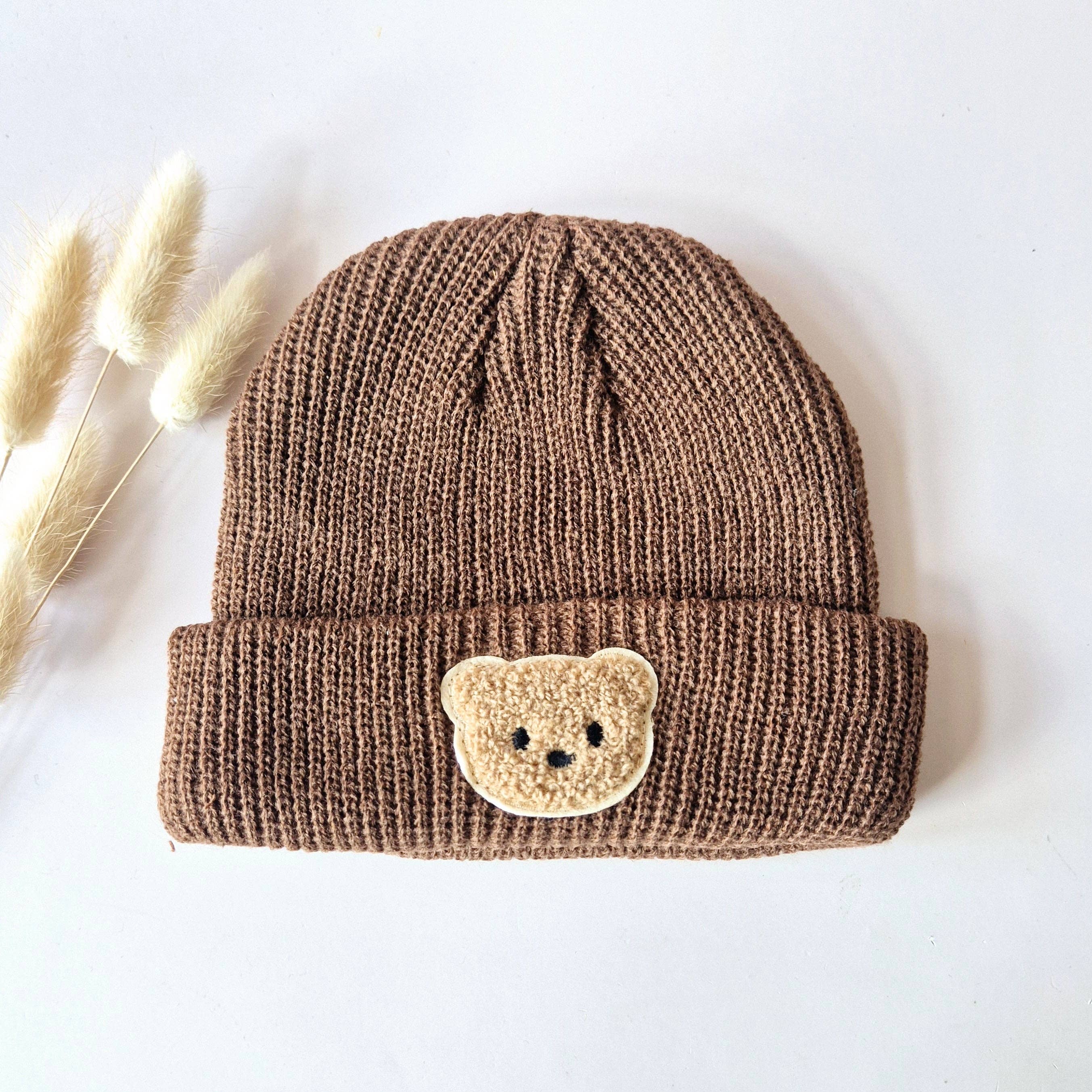 Rammelaartje - Wholesale Newborn/Knit Hat - Baby - Rammelaartje Bear Beanie – Brown warm knitted hat for babies and toddlers1