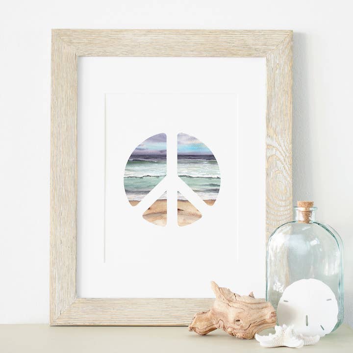 Impresión artística Peace and Oceans de 5 x 7 u 8 x 10 para venta al por mayor de ALR Designs