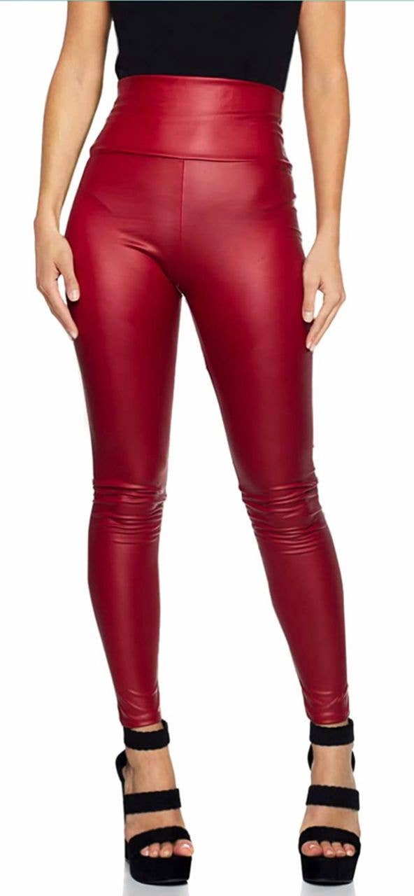Black Pearl Clothing – wholesale Modeleggings – Dam – Legging i konstläder med hög midja5