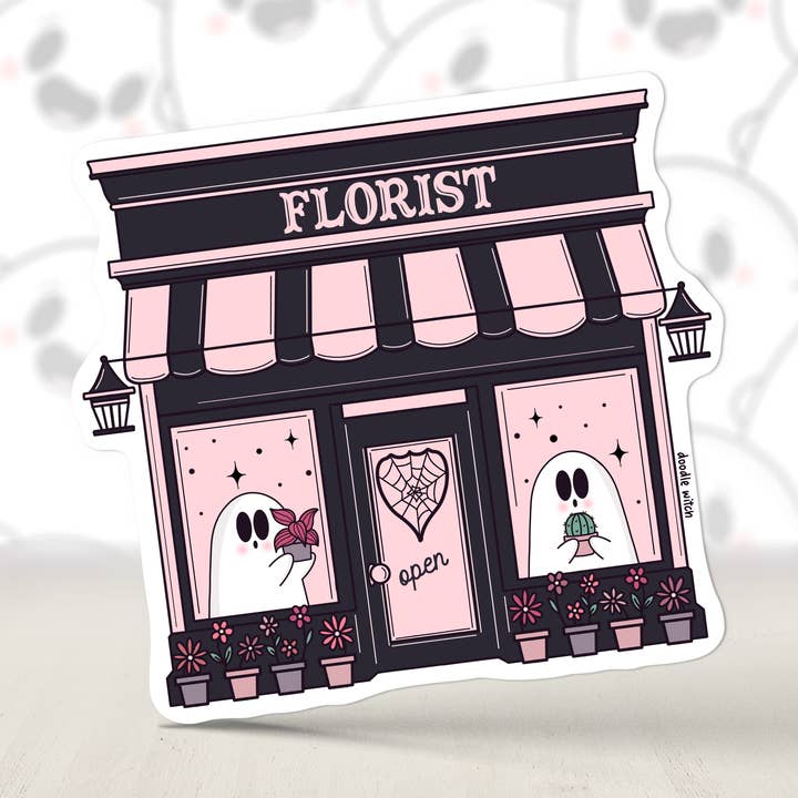 Autocollant de fleuriste fantôme, autocollant de fleuriste, magasin de plantes pour la vente par DoodleWitch