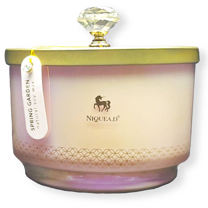 Bougie Jardin de Printemps - Plat à Pied 16oz pour la vente par NIQUEA.D