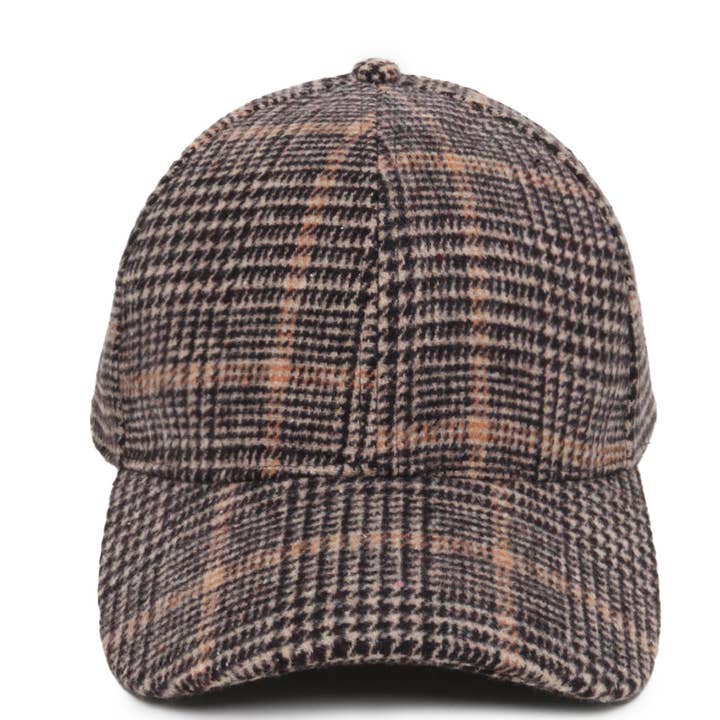 Menswear inspired plaid cap for wholesale by David And Young