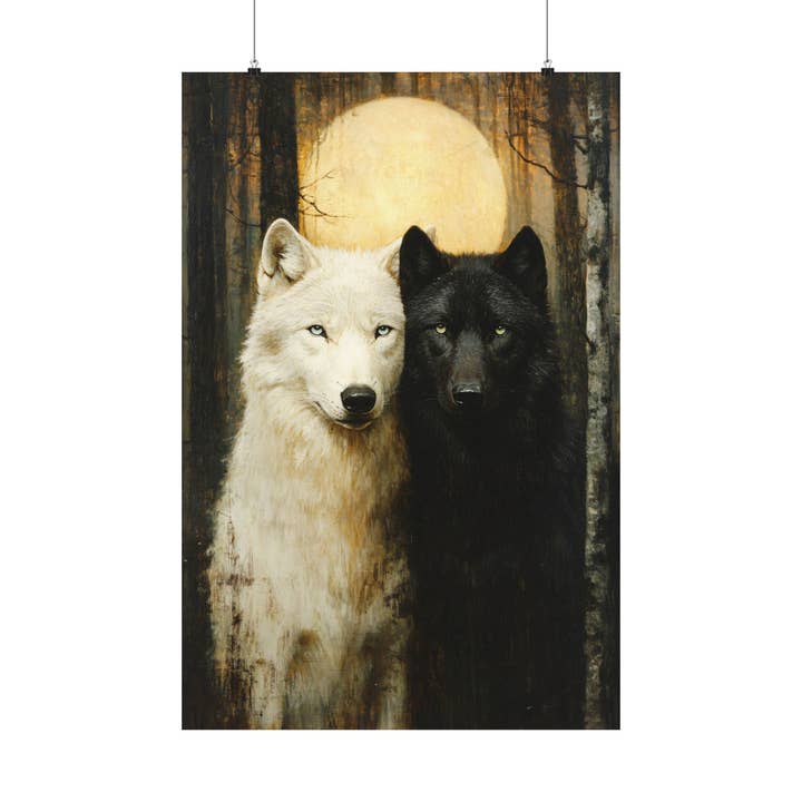 Wolf Pair Art Print for wholesale by Ye Curiosity Shoppe
