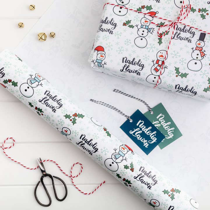 Christmas gift wrap set - Snowmen for wholesale by Draenog