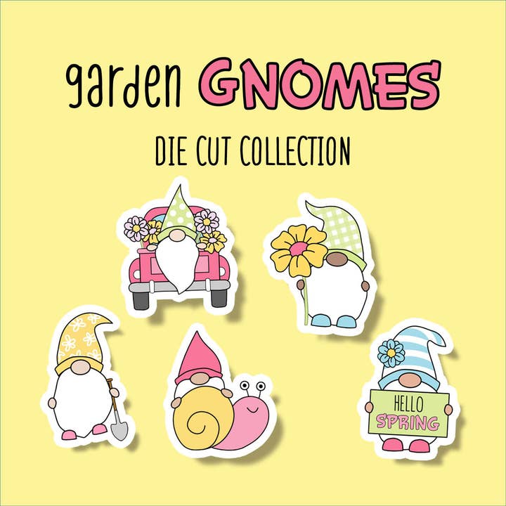 Collection de stickers découpés Gnomes de jardin pour la vente par Shine Sticker Studio