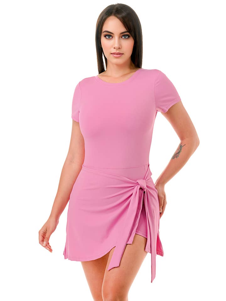 Color 5 - Wholesale Athletic dress – Women′s - Premium activewear tennis dress with shorts under tie skirt9