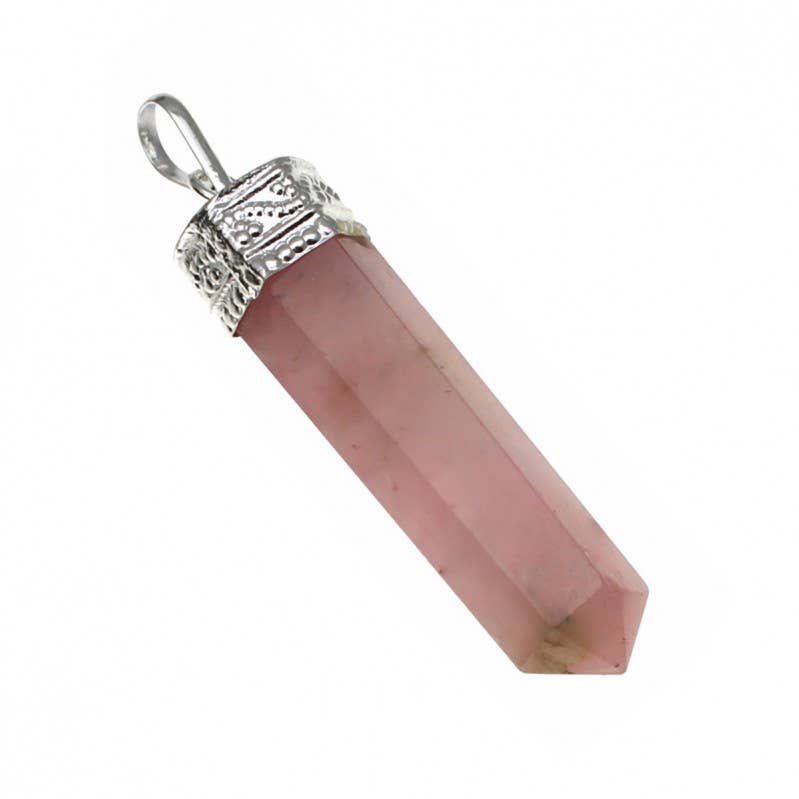 UniArt - Vente Breloques/médailles personnalisées - Pendentif en pointe de quartz naturel à 6 facettes6