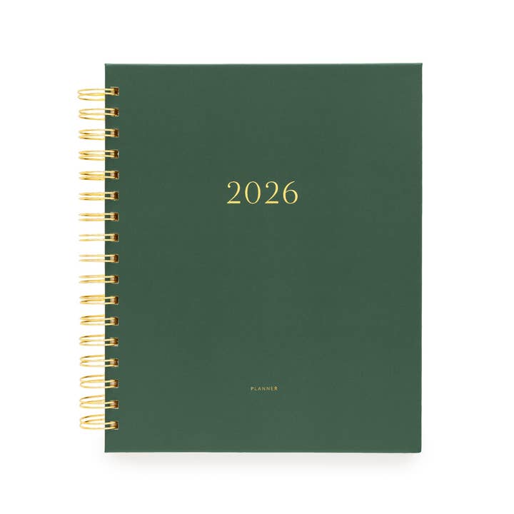 2026 Forest Green Signature Spiral Planner for wholesale by Sugar Paper