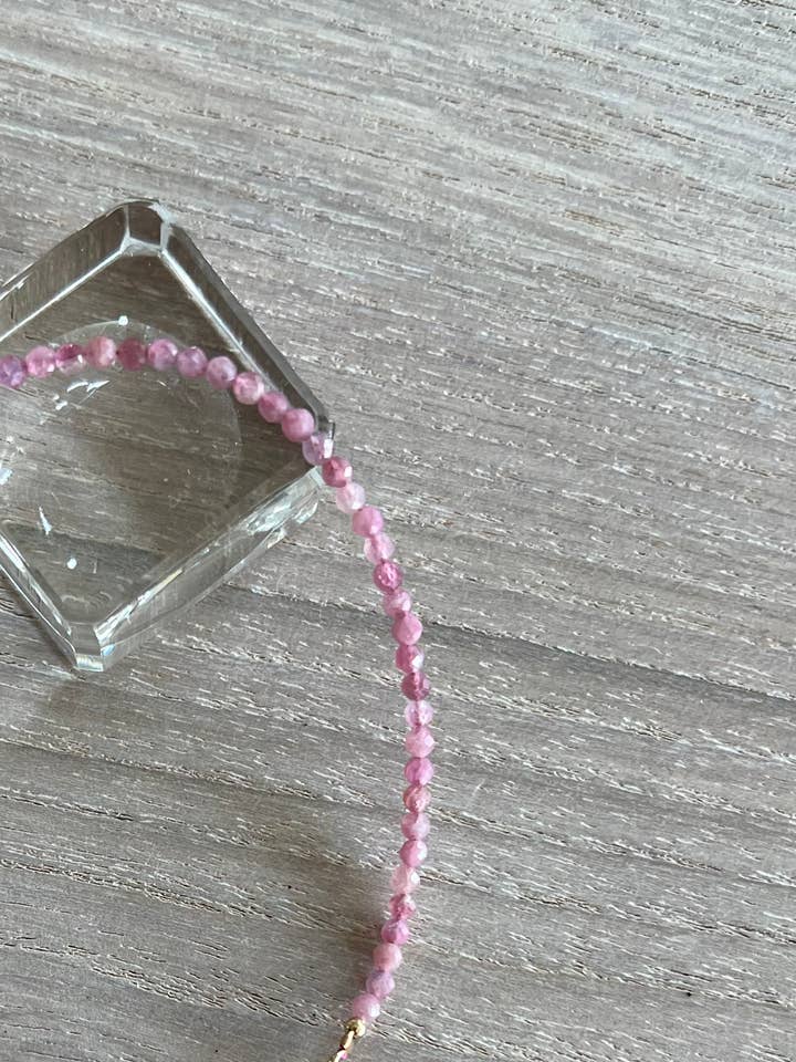 Bracelet à facettes en tourmaline rose pour la vente par Luna Rae