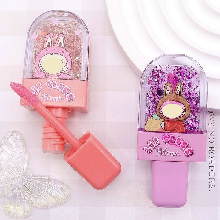 Diacly - Wholesale Lip Gloss - 24pk Funny Character Glitter Ice Cream Bar Lip Gloss1