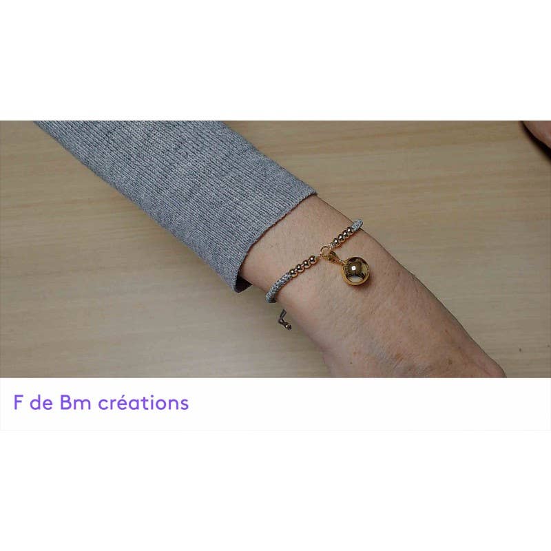 F de Bm créations – Engroshandel Armbånd med vedhæng – Graviditetsarmbånd i guldfarve – gave til den kommende mor3