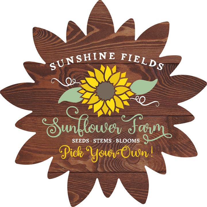 Diverse Woodworking - Vendita all'ingrosso Cartelli - Sunshine Fields Sunflower Farm, stampa in MDF, stile 1