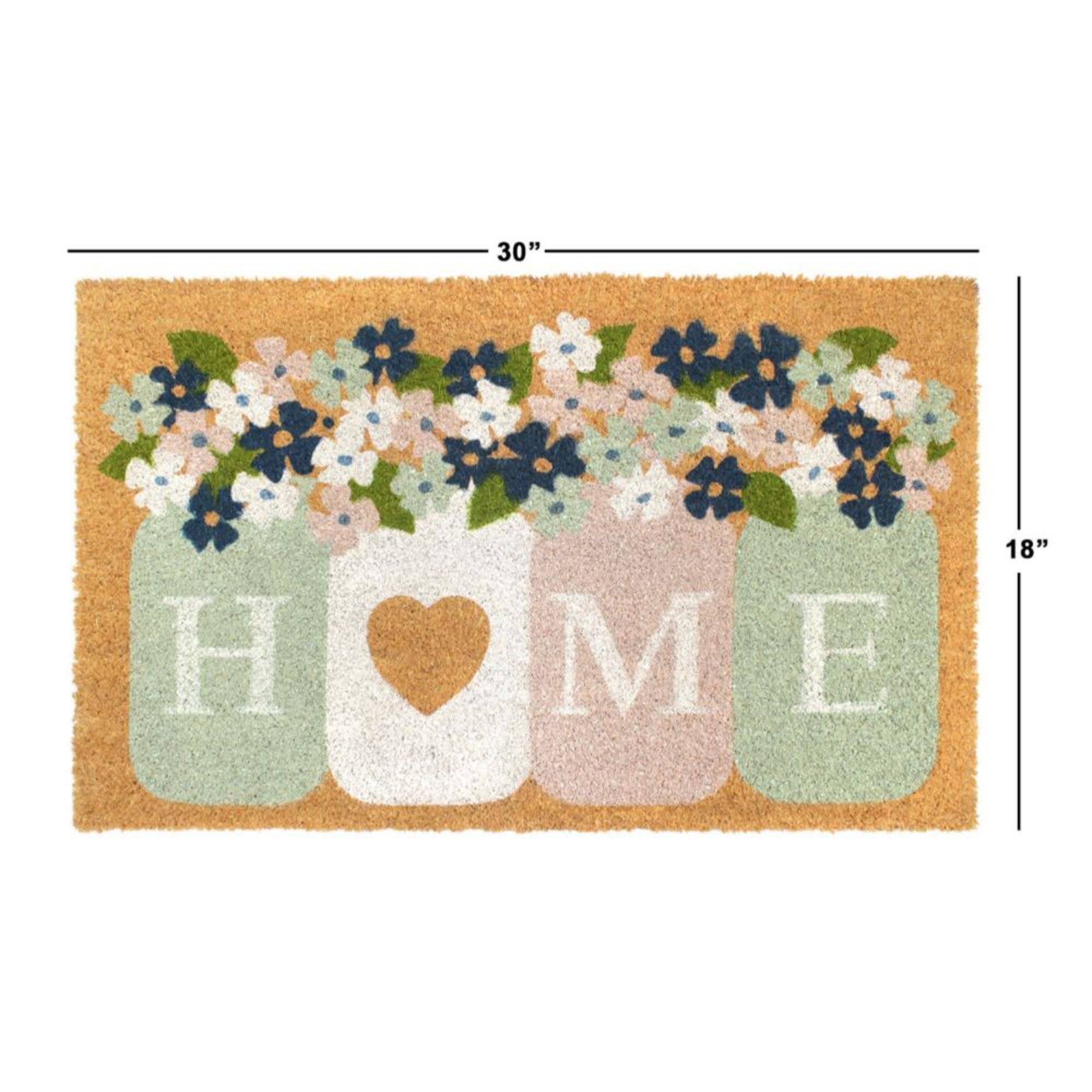 RugSmith – wholesale Door mat – RugSmith Tufted Home Mason Jar Coir Doormat, 18" x 30"2