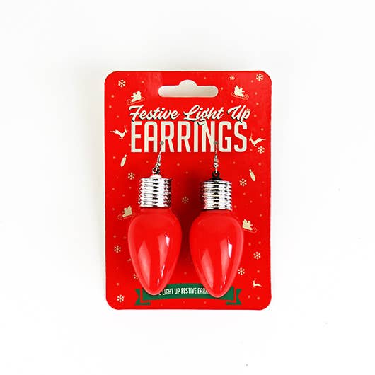Gift Republic - Wholesale Dangle Earrings - Festive Light Up Christmas Earrings