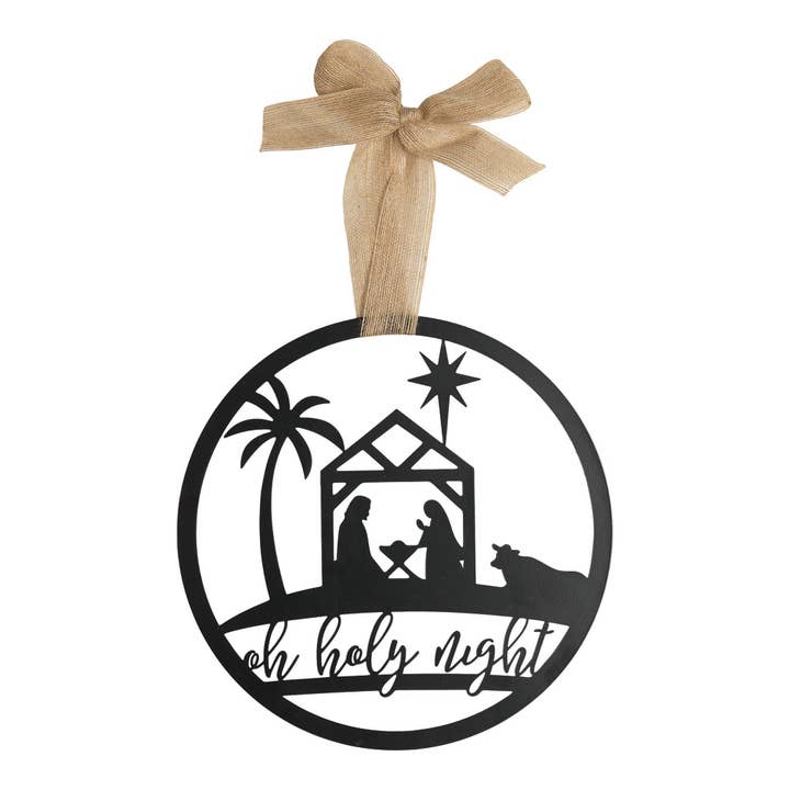 Oh Holy Night Christmas Metal Disc Wall Plaque for wholesale by Dicksons