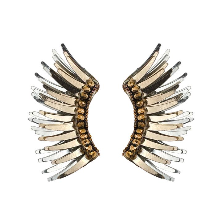 Rose Gold Silver Angel Wing Earrings - Silver Angel Wing Earrings for wholesale by VANI TRAPANI