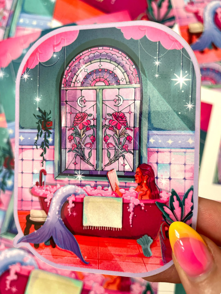 Brittany Keller Art - Wholesale Sticker - Mermaid's Bath Sticker1