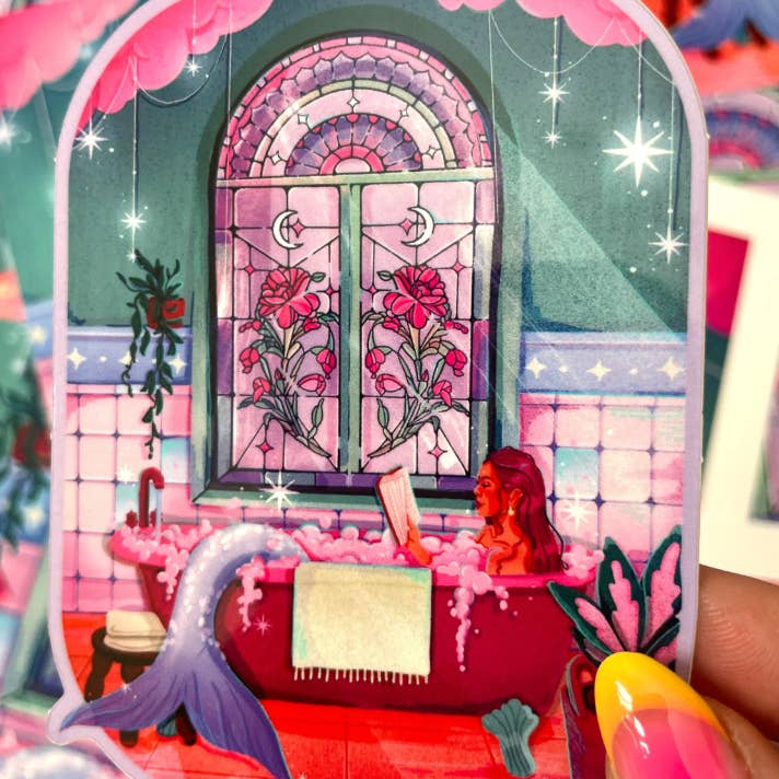 Brittany Keller Art - Wholesale Sticker - Mermaid's Bath Sticker1