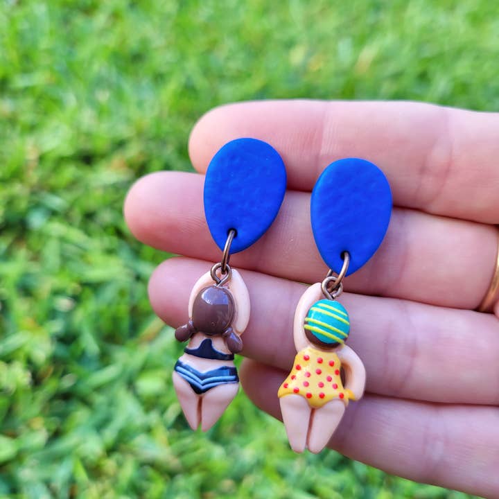 Swimmer Dangles Earrings for wholesale by Samantha's Studio
