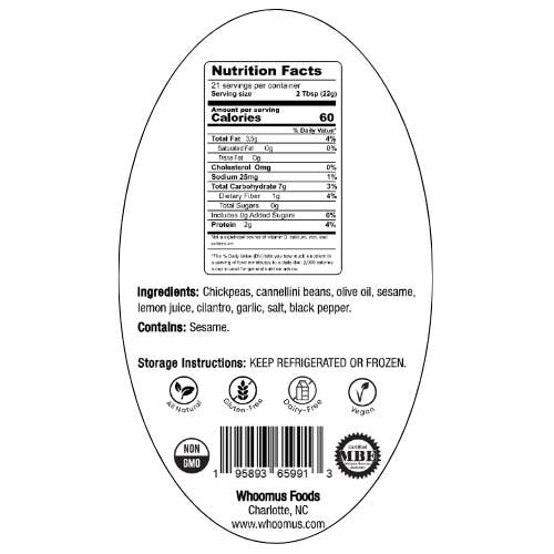 Whoomus Hummus - Wholesale Dip - 12oz - 8 Pack All Natural Gourmet Hummus Spread M.G! Flavor4