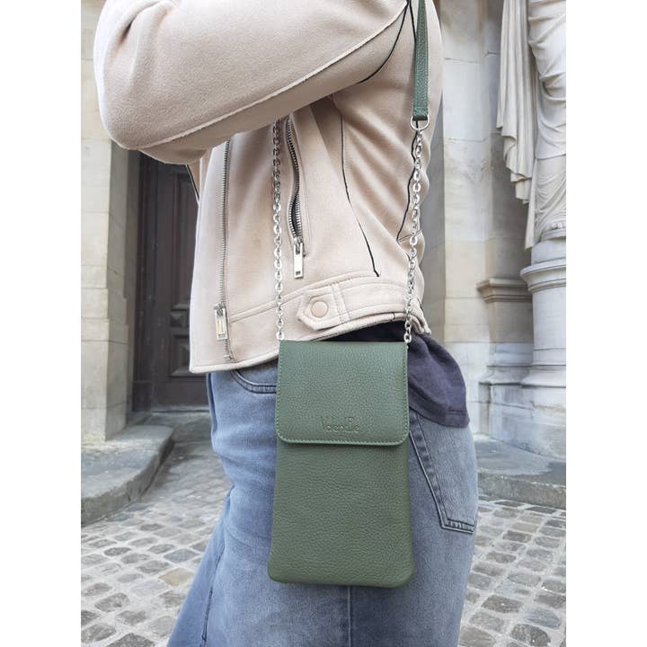 Ægte læder crossbody-telefonpose for engroshandel hos AND-selects Artisan Elegance