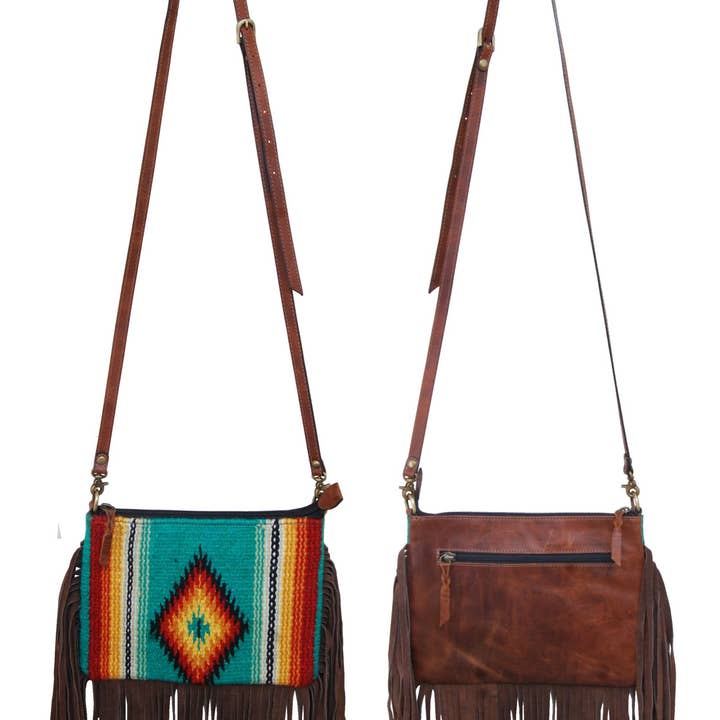 Rafter T Ranch Company - Wholesale Crossbody Bag - Women's - Green Serape Crossbody Bag