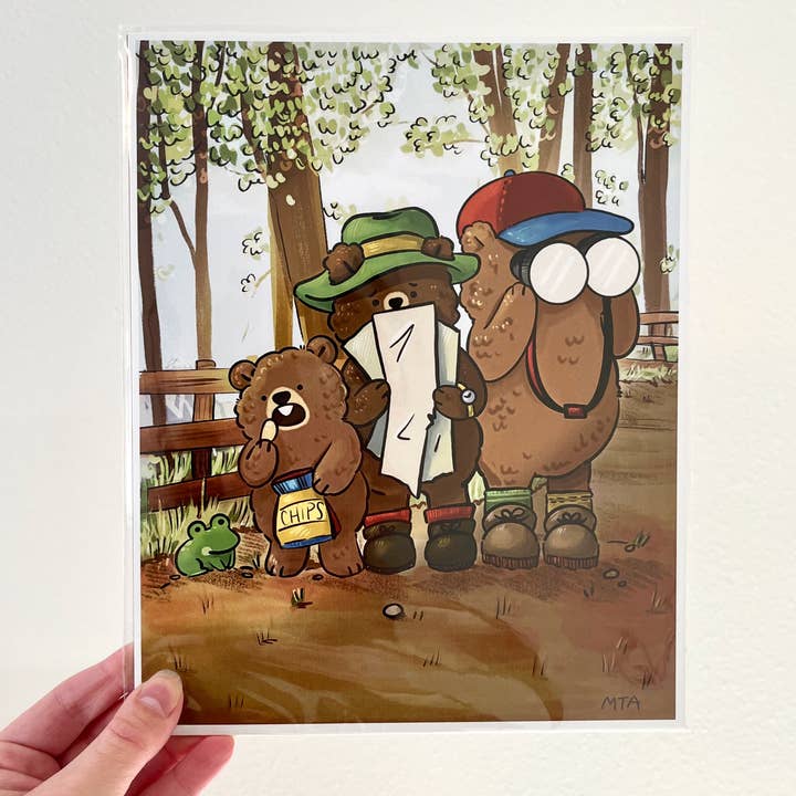 Stampa d'Arte Piccoli Escursionisti 8x10 per la vendita all'ingrosso da parte di Moldy Tofu Art