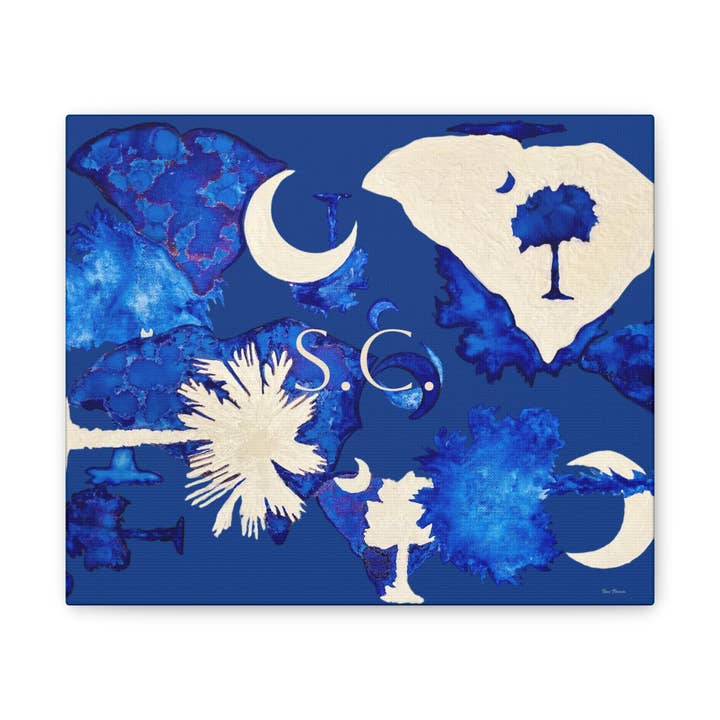 South Carolina Canvas Art Print - Artist Tina Brown for wholesale by Tina Brown