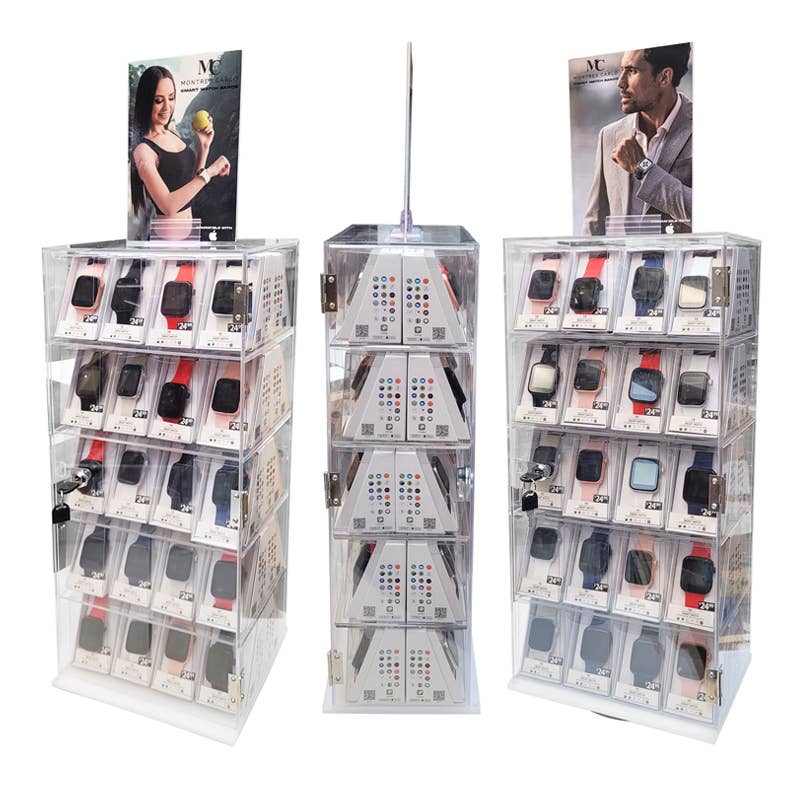 Deluxe Import Trading - Wholesale Watch Band/Strap - Unisex - 40 pc Smart Watch Display w/Transparent Display Case0