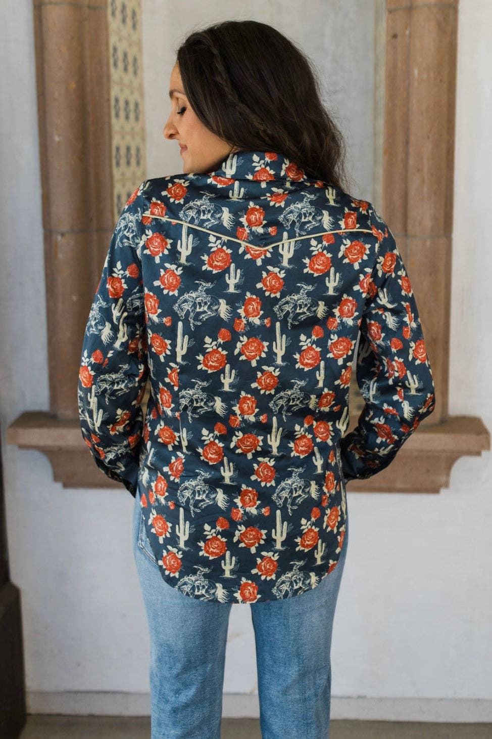 Rodeo Quincy – wholesale Tröja med knappar – Dam – Ride Sally Ride-knäppskjorta1