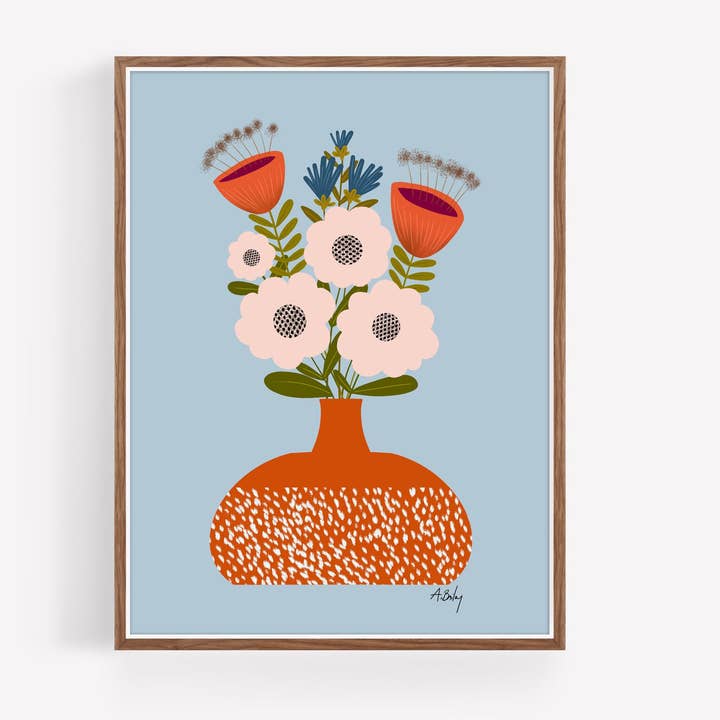 Nostalgic - floral illustration print for wholesale by Annie Bailey Art