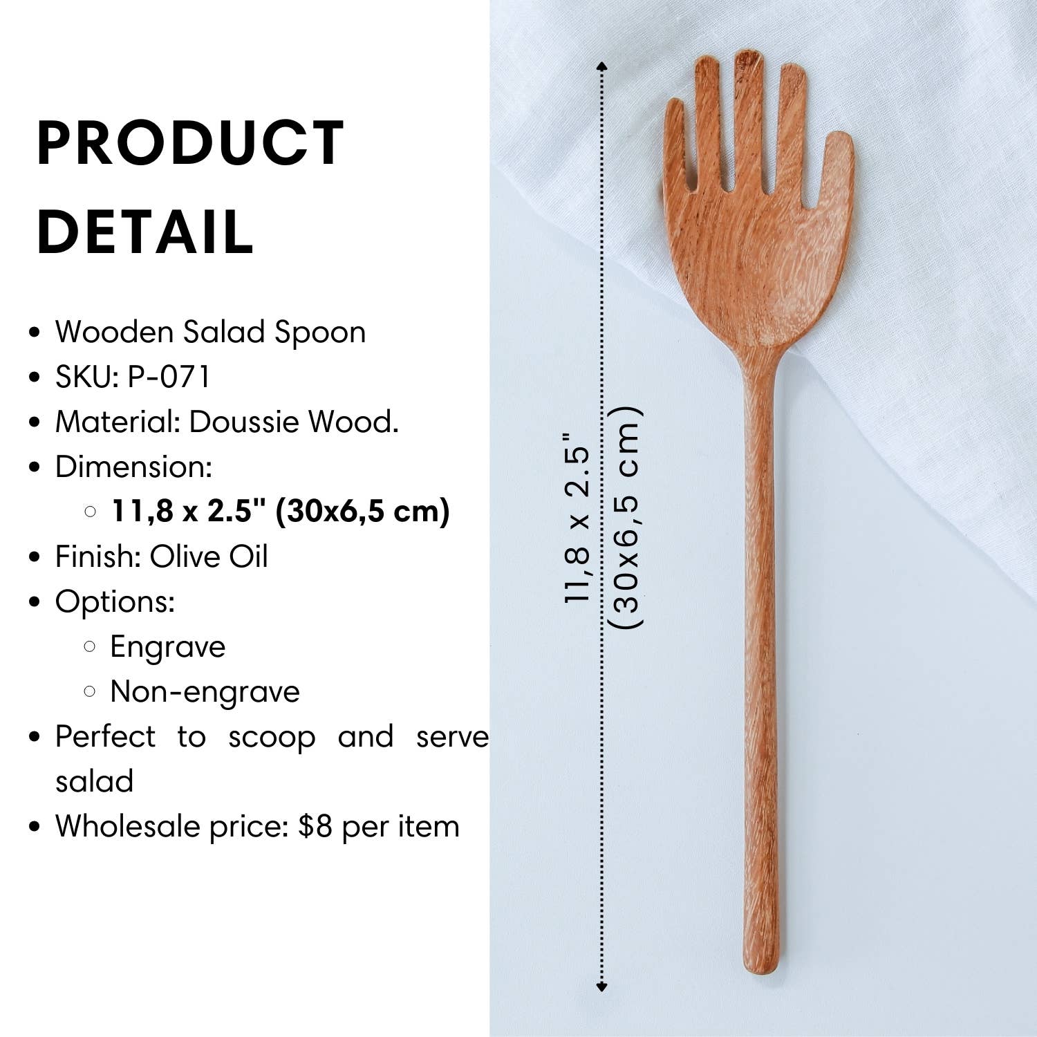 194 Craft House – Großhandel Servierbesteck – Holz-Salatzangen – Küchen-Servierbesteck14