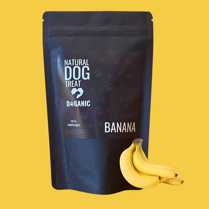 Biscotto per Cani alla Banana in Confezione Biodegradabile 200g per la vendita all'ingrosso da parte di Doganic